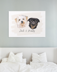 Digital Custom Coloured Pet Portrait - Head