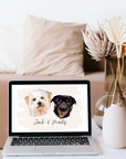 Digital Custom Coloured Pet Portrait - Head