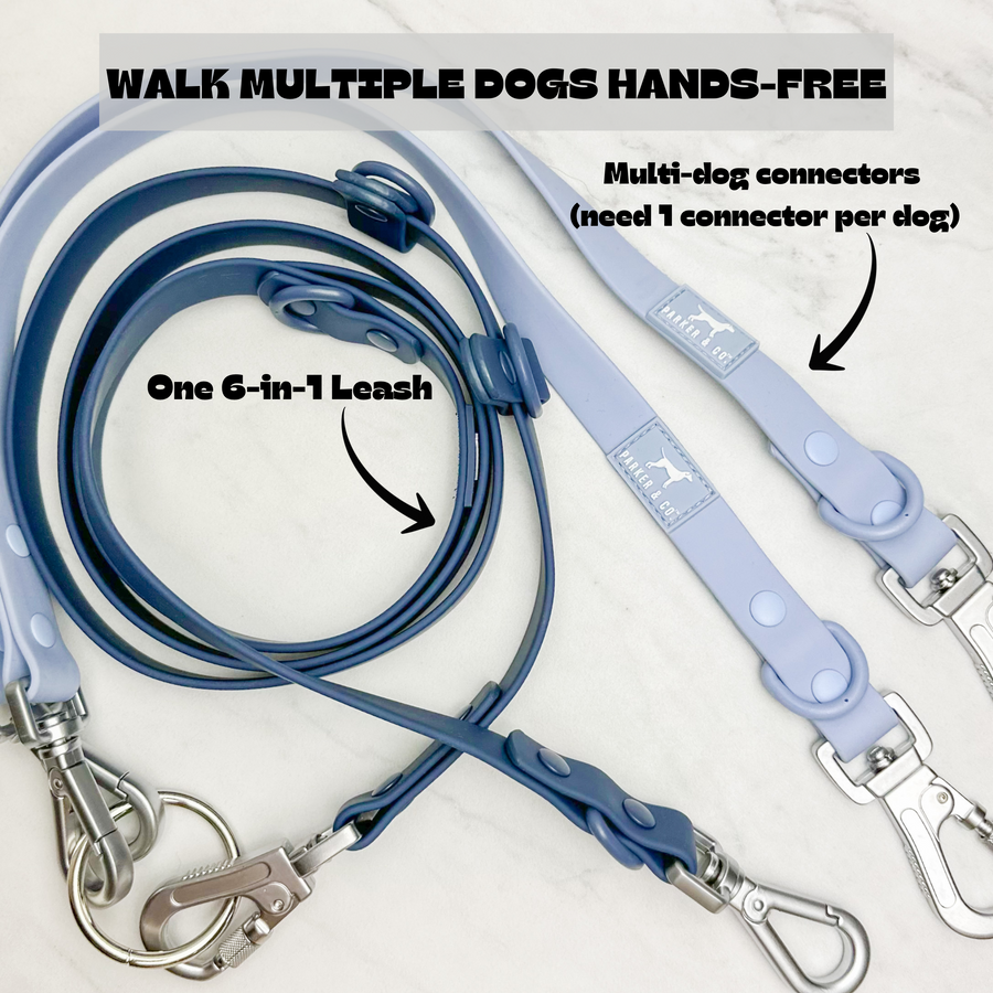 Solace Waterproof Multi Dog Connector Traffic Handle Navy 3 FT Regular