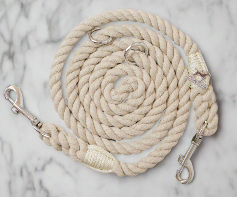 Natural rope top dog leads