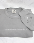 "Heart on my sleeve" Embroidered Custom Crewneck, Unisex